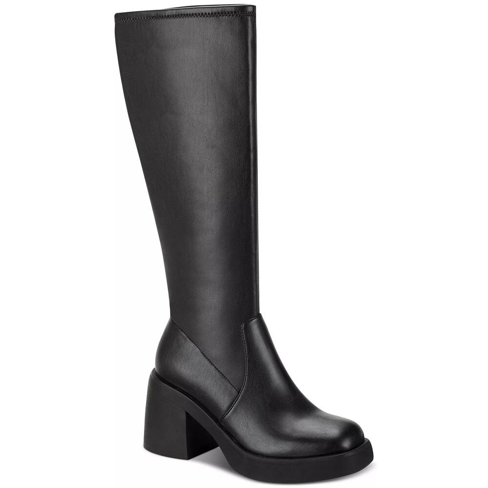 Sun + Stone Women Tylaa Knee High Platform Sock Boots Size US 6.5M Black